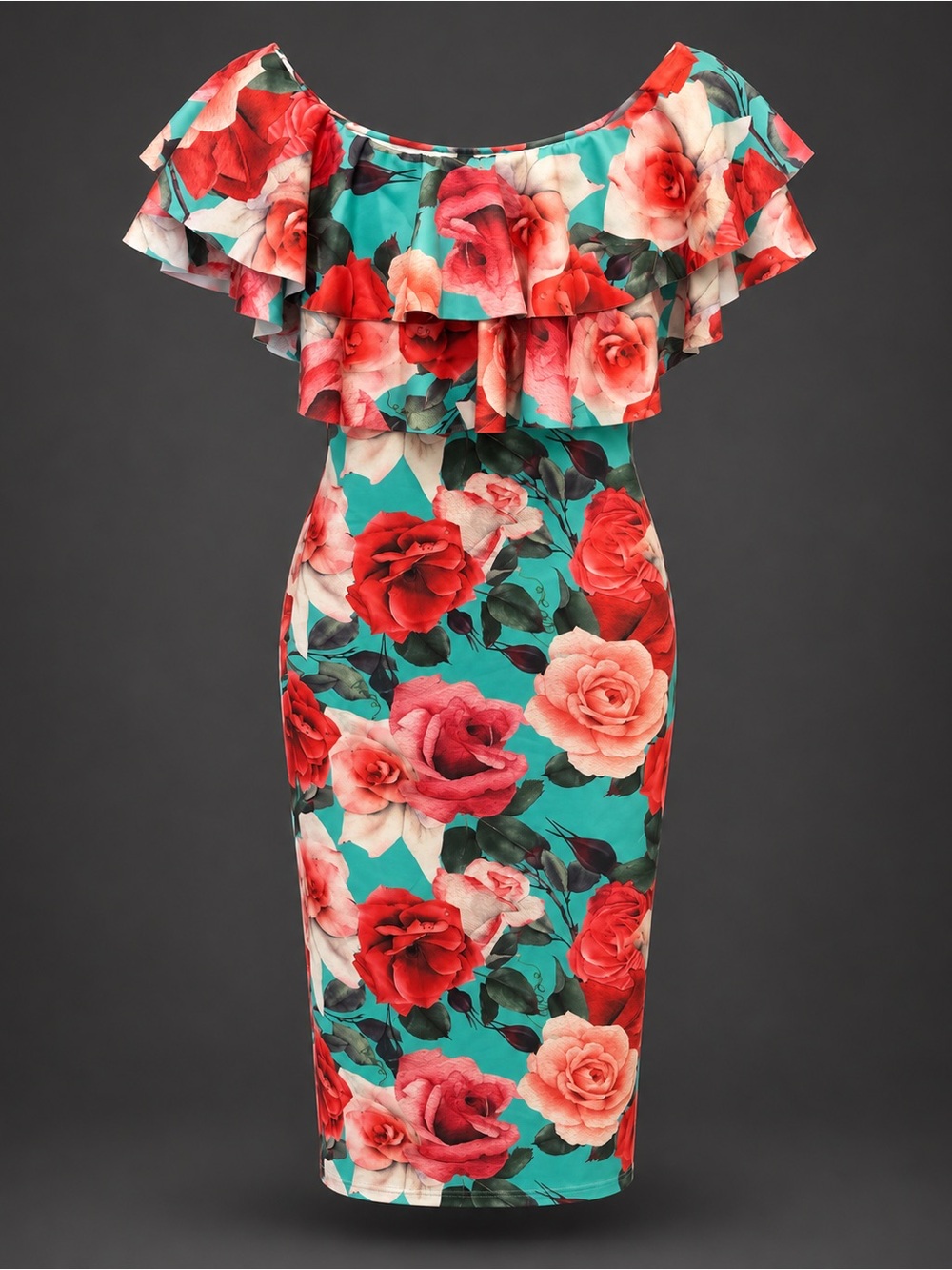 Boohoo Floral Ruffle Dress Size US 12 NWT